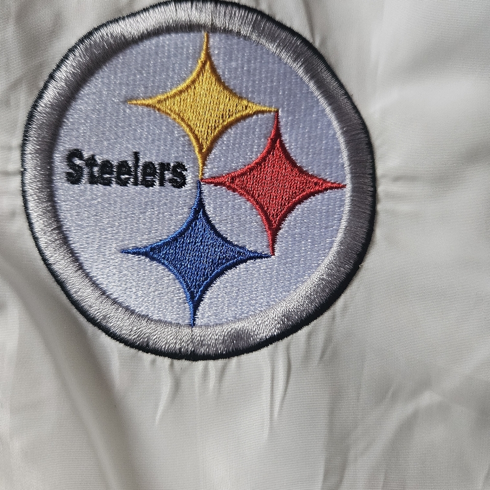 The Wild Collective Pittsburgh Steelers Color Block Oversized Windbreaker Sz Lg - Picture 3 of 6